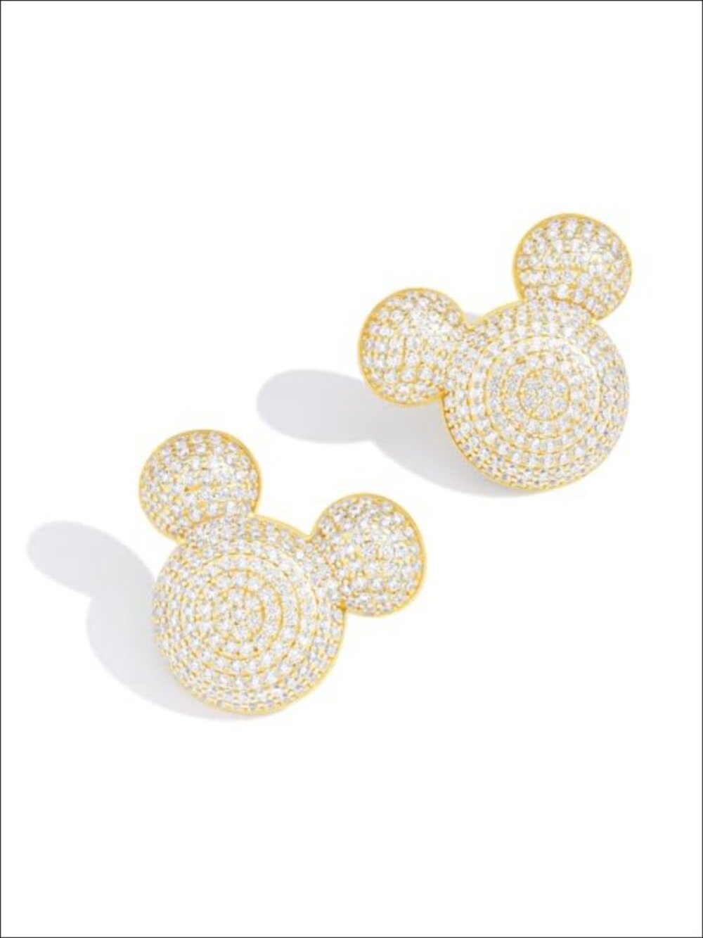 14K Gold Filled CZ Pave Mouse Stud Earrings for Women Sensitive Ears